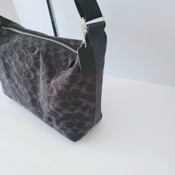 Coach CAJ86 Finn Crossbody Signature Denim Messenger Bag Black Mens - Picture 5 of 8